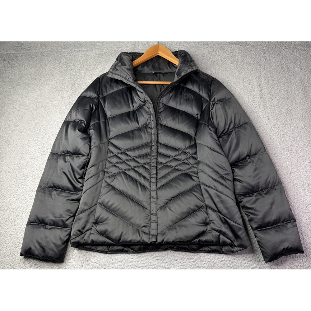 The North Face Puffer Jacket Womens Size L Black Aconcagua 550 Goose Down